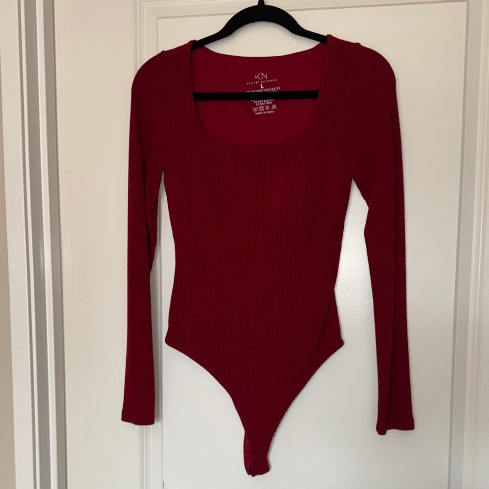 Brami Red Long Sleeve Bodysuit